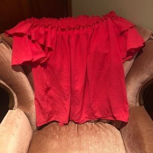 Hot pink off the shoulder top